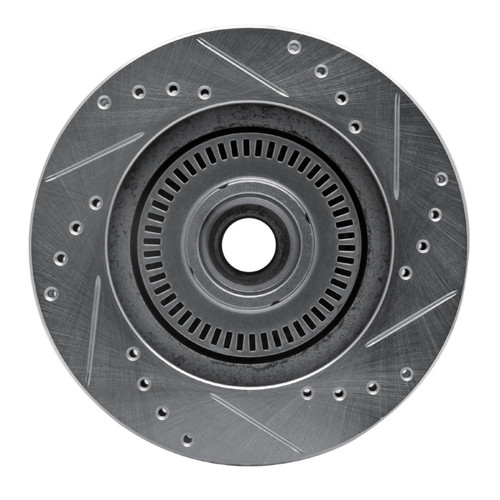 R1 87-92 Lincoln Mark VII Front Left Drilled & Slotted Silver Brake Rotor