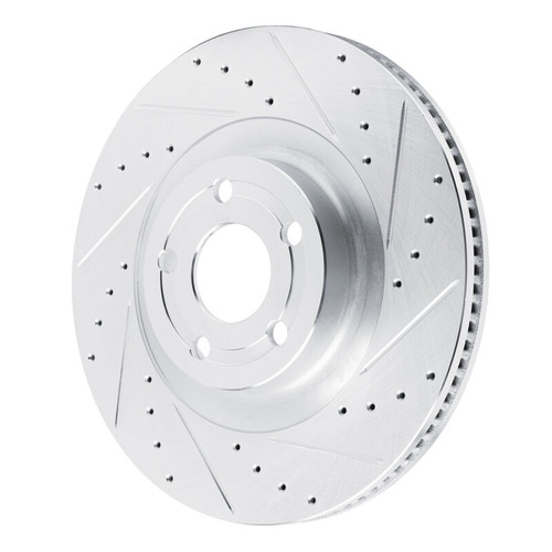 R1 22-25 Ford Maverick Front Right Drilled & Slotted Silver Brake Rotor