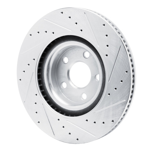 R1 22-25 Ford Maverick Front Left Drilled & Slotted Silver Brake Rotor