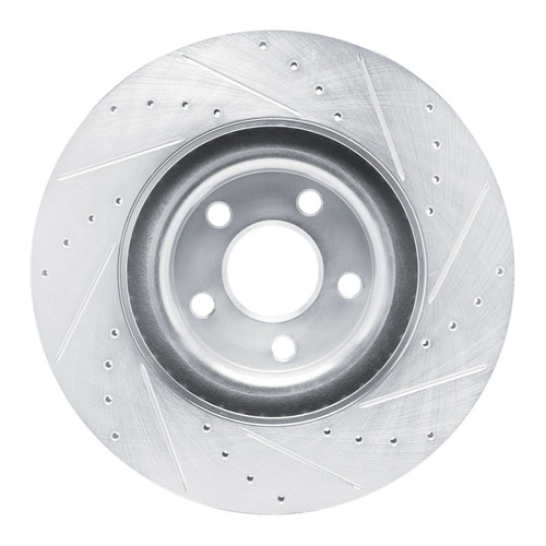 R1 22-25 Ford Maverick Front Left Drilled & Slotted Silver Brake Rotor