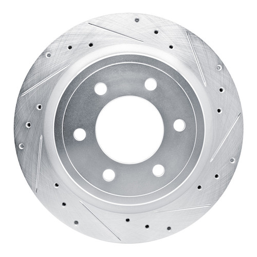 R1 21-25 Ford F-150 4WD Rear Right Drilled & Slotted Silver Brake Rotor