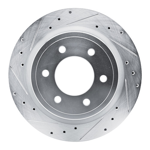 R1 21-25 Ford BRONCO Rear Left Drilled & Slotted Silver Brake Rotor