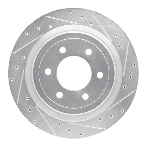 R1 21-25 Ford F-150 Lightning Rear Right Drilled & Slotted Silver Brake Rotor