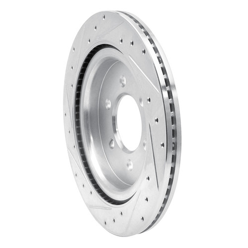 R1 21-25 Ford F-150 Lightning Rear Right Drilled & Slotted Silver Brake Rotor