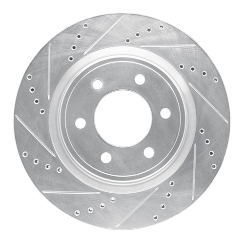 R1 21-25 Ford F-150 4WD Front Left Drilled & Slotted Silver Brake Rotor