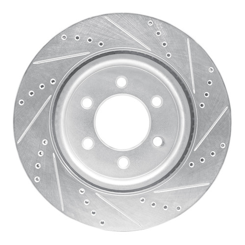 R1 21-25 Ford F-150 4WD Front Left Drilled & Slotted Silver Brake Rotor