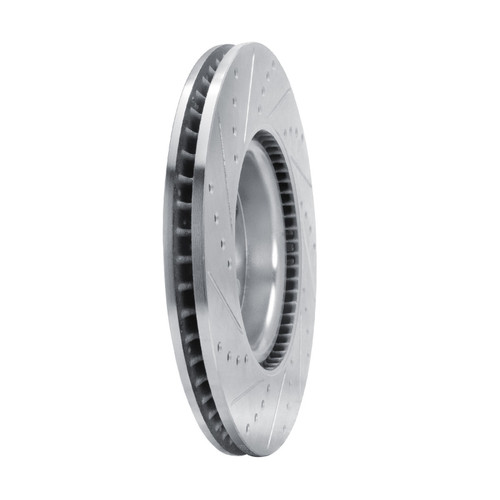 R1 20-25 Ford BRONCO Sport Front Left Drilled & Slotted Silver Brake Rotor