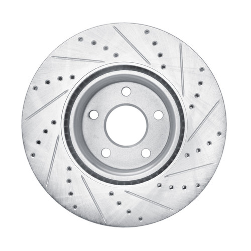 R1 20-25 Ford BRONCO Sport Front Left Drilled & Slotted Silver Brake Rotor
