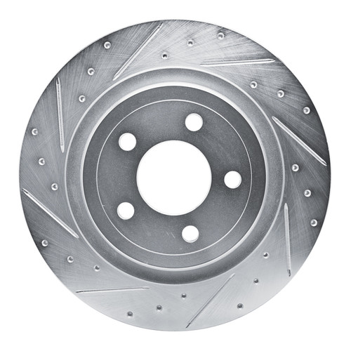 R1 20-25 Ford Explorer Rear Left Drilled & Slotted Silver Brake Rotor