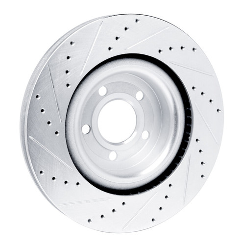 R1 20-25 Ford Explorer Front Right Drilled & Slotted Silver Brake Rotor