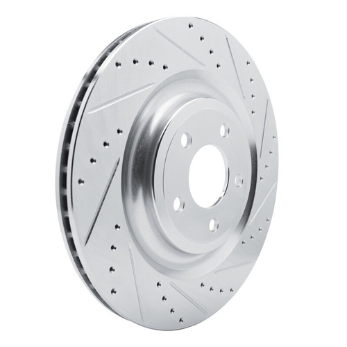 R1 20-25 Ford Explorer Rear Right Drilled & Slotted Silver Brake Rotor