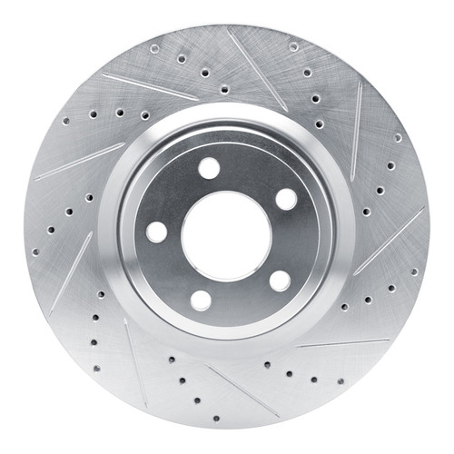 R1 20-25 Ford Explorer Front Right Drilled & Slotted Silver Brake Rotor EDZ-54277R