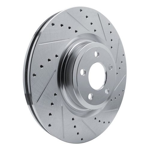 R1 20-25 Ford Explorer Front Right Drilled & Slotted Silver Brake Rotor EDZ-54277R