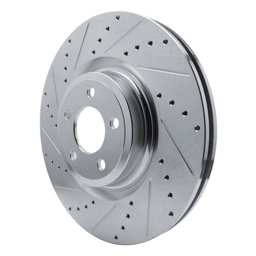 R1 20-25 Ford Police Interceptor Utility Front Left Drilled & Slotted Silver Brake Rotor