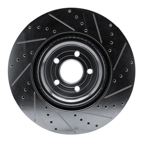 R1 20-25 Ford Police Interceptor Utility Front Left Drilled & Slotted Silver Brake Rotor