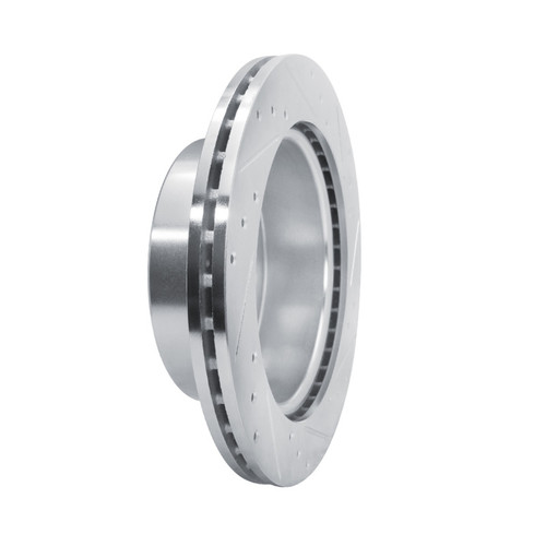 R1 19-25 Ford BRONCO Rear Right Drilled & Slotted Silver Brake Rotor