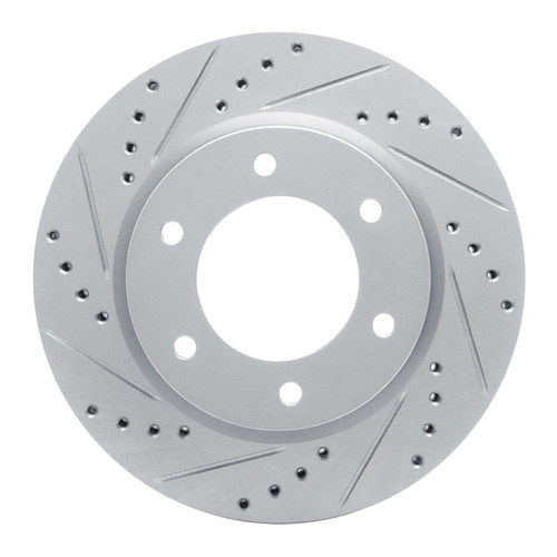 R1 19-25 Ford BRONCO Front Left Drilled & Slotted Silver Brake Rotor