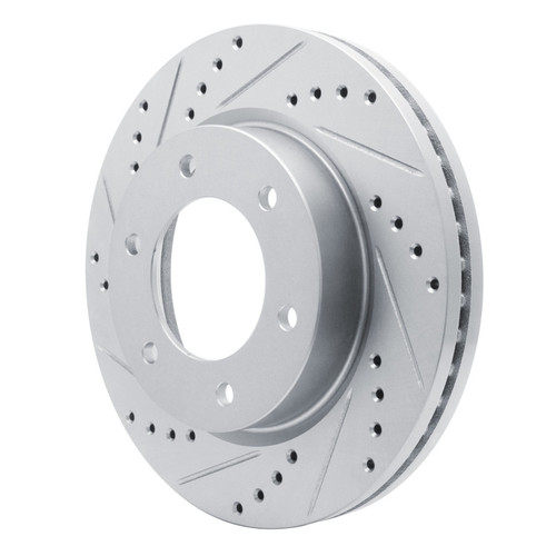 R1 19-25 Ford BRONCO Front Left Drilled & Slotted Silver Brake Rotor