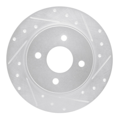R1 18-22 Ford Ecosport Rear Right Drilled & Slotted Silver Brake Rotor