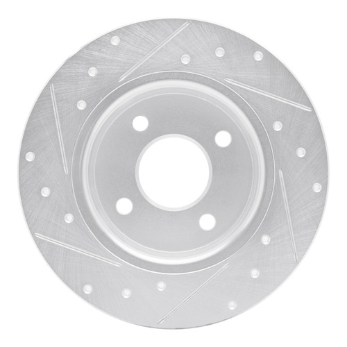 R1 18-22 Ford Ecosport Rear Right Drilled & Slotted Silver Brake Rotor EDZ-54269R