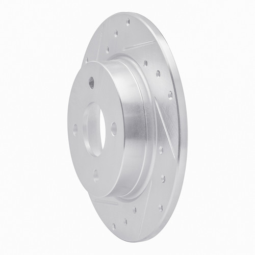 R1 18-22 Ford Ecosport Rear Left Drilled & Slotted Silver Brake Rotor EDZ-54269L