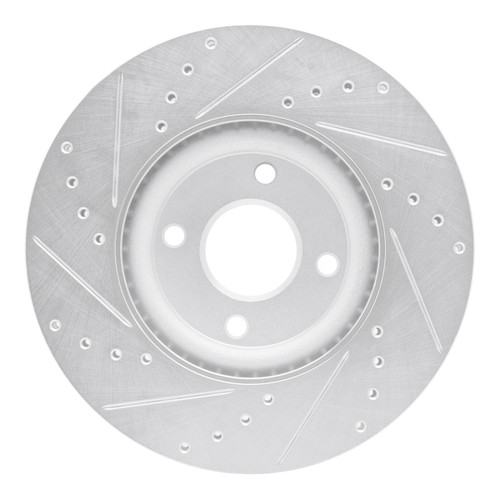 R1 18-22 Ford Ecosport Front Right Drilled & Slotted Silver Brake Rotor