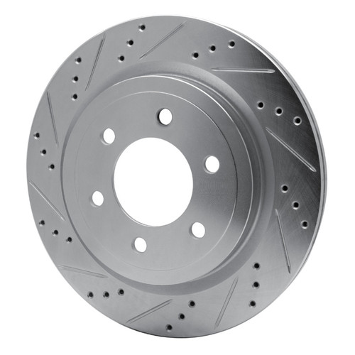R1 18-21 Ford F-150 4WD Rear Left Drilled & Slotted Silver Brake Rotor