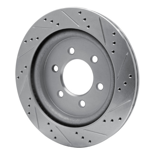 R1 18-21 Ford F-150 4WD Rear Left Drilled & Slotted Silver Brake Rotor