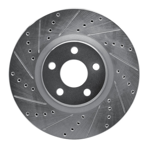 R1 17-20 Lincoln MKZ Front Left Drilled & Slotted Silver Brake Rotor