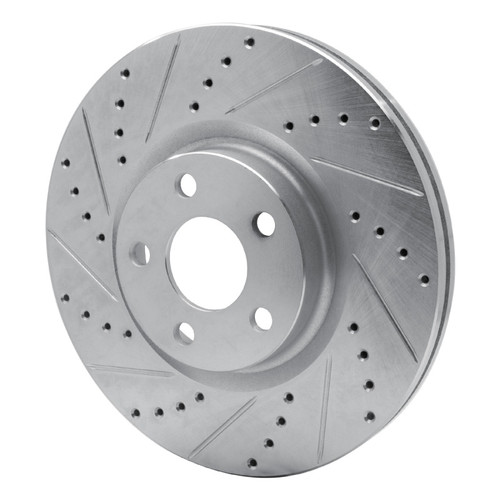 R1 17-20 Lincoln MKZ Front Left Drilled & Slotted Silver Brake Rotor
