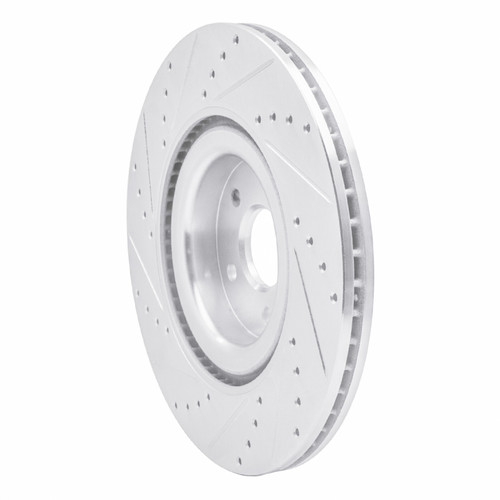 R1 16-18 Ford Focus Front Right Drilled & Slotted Silver Brake Rotor