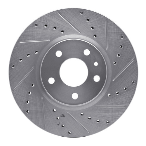 R1 13-20 Ford Special SERVICE POLICE Sedan Front Right Drilled & Slotted Silver Brake Rotor