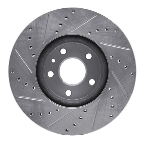 R1 13-20 Ford Special SERVICE POLICE Sedan Front Right Drilled & Slotted Silver Brake Rotor