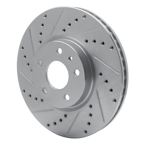 R1 13-20 Ford Special SERVICE POLICE Sedan Front Left Drilled & Slotted Silver Brake Rotor