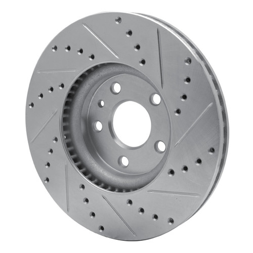 R1 13-20 Ford Special SERVICE POLICE Sedan Front Left Drilled & Slotted Silver Brake Rotor