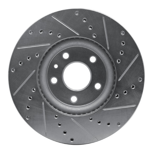 R1 13-20 Ford Special SERVICE POLICE Sedan Front Left Drilled & Slotted Silver Brake Rotor