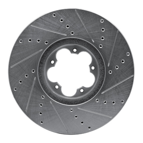 R1 14-19 Ford Transit (Mexico) Front Left Drilled & Slotted Silver Brake Rotor EDZ-54232L