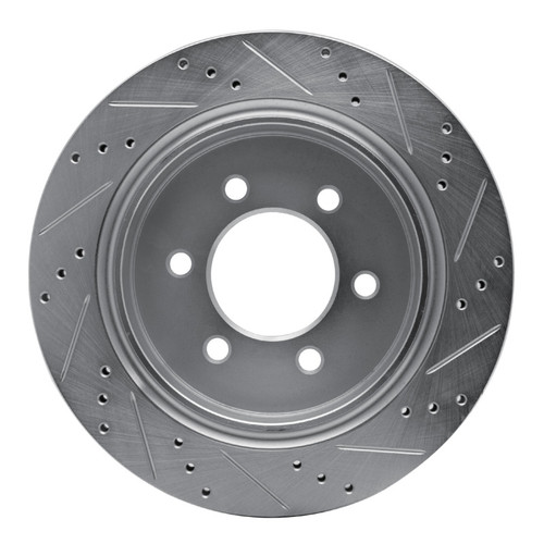 R1 15-17 Ford F-150 4WD Rear Left Drilled & Slotted Silver Brake Rotor