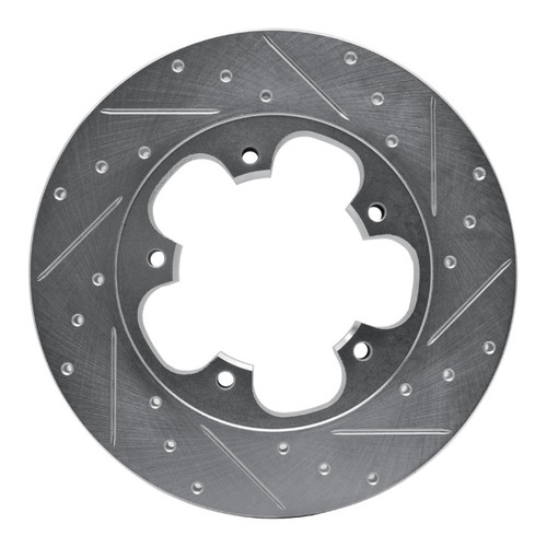 R1 15-25 Ford Transit-250 Rear Left Drilled & Slotted Silver Brake Rotor