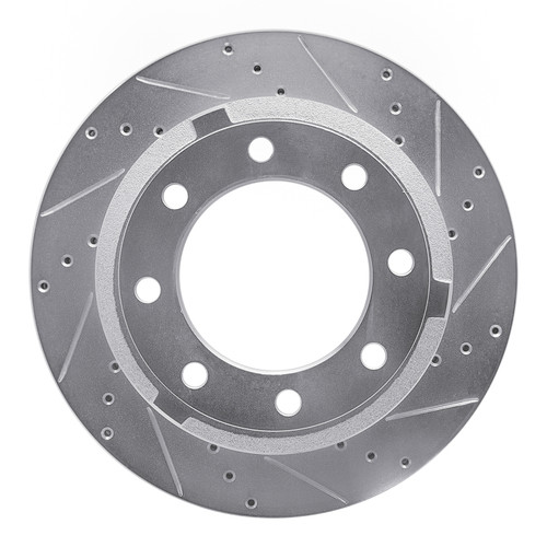 R1 11-22 Ford F-350 Super Duty 2WD Rear Right Drilled & Slotted Silver Brake Rotor