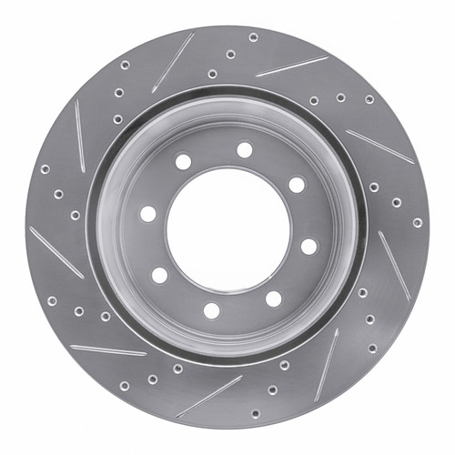 R1 11-22 Ford F-350 Super Duty 2WD Rear Right Drilled & Slotted Silver Brake Rotor
