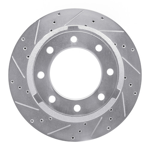 R1 11-22 Ford F-250 2WD (Super Duty) Rear Left Drilled & Slotted Silver Brake Rotor