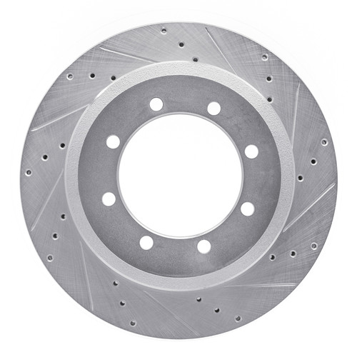 R1 11-22 Ford F-350 Super Duty 4WD Rear Right Drilled & Slotted Silver Brake Rotor
