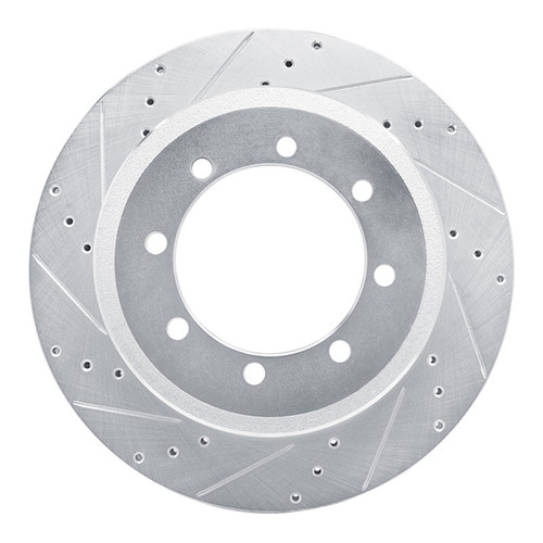 R1 11-22 Ford F-450 Super Duty Rear Left Drilled & Slotted Silver Brake Rotor