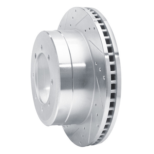 R1 11-22 Ford F-450 Super Duty Rear Left Drilled & Slotted Silver Brake Rotor