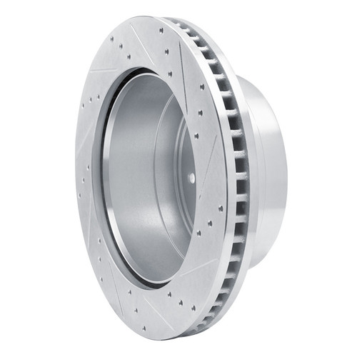 R1 11-22 Ford F-450 Super Duty Rear Left Drilled & Slotted Silver Brake Rotor