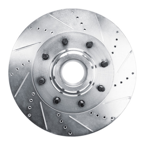 R1 11-25 Ford F-350 Super Duty 2WD Front Right Drilled & Slotted Silver Brake Rotor EDZ-54224R
