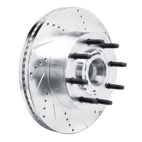 R1 11-25 Ford F-350 Super Duty 2WD Front Right Drilled & Slotted Silver Brake Rotor EDZ-54224R