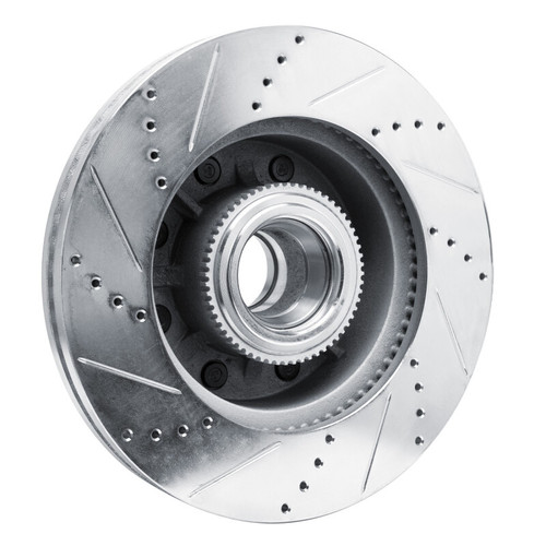 R1 11-25 Ford F-350 Super Duty 2WD Front Right Drilled & Slotted Silver Brake Rotor EDZ-54224R