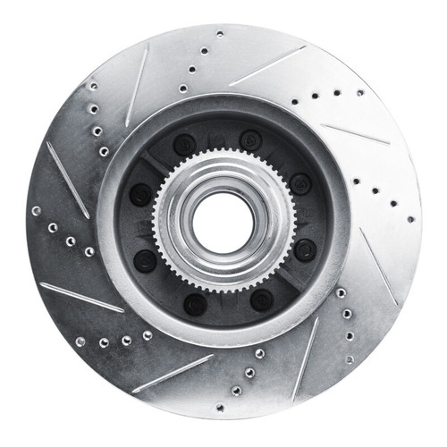R1 11-25 Ford F-350 Super Duty 2WD Front Right Drilled & Slotted Silver Brake Rotor EDZ-54224R